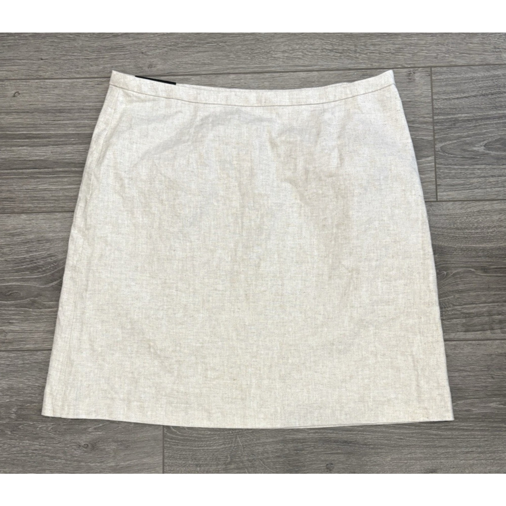 Banana‎ Republic Linen Blend Skirt Beige Classic Workwear Casual Size 8